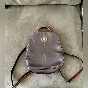 Dooney and Bourke backpack brown leather purse